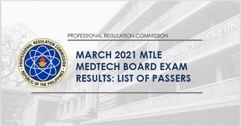 march 2021 medtech board exam result|MedTech Board Exam Results March 2021 – MTLE List of .